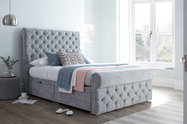 Get a Grey Upholstered Bed At Beds On Legs - Beds on Legs