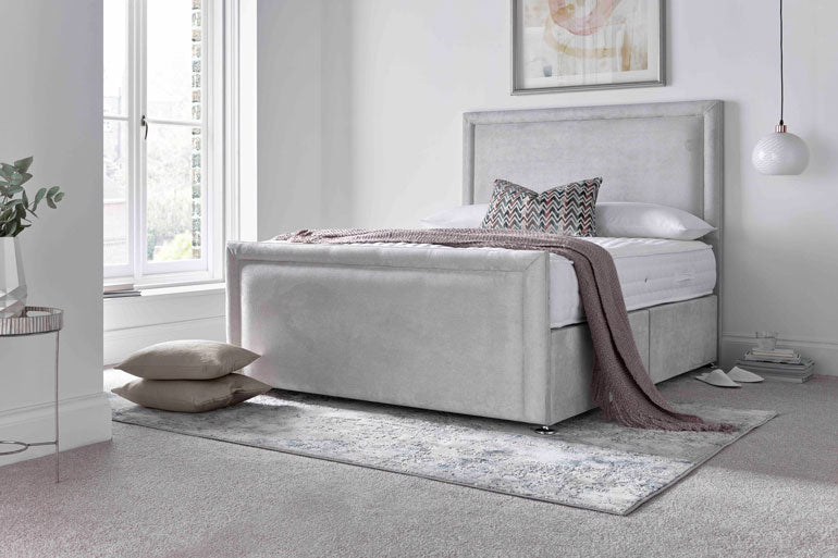 Divan | Ottoman Bed with Charlie Headboard &amp; High Foot End