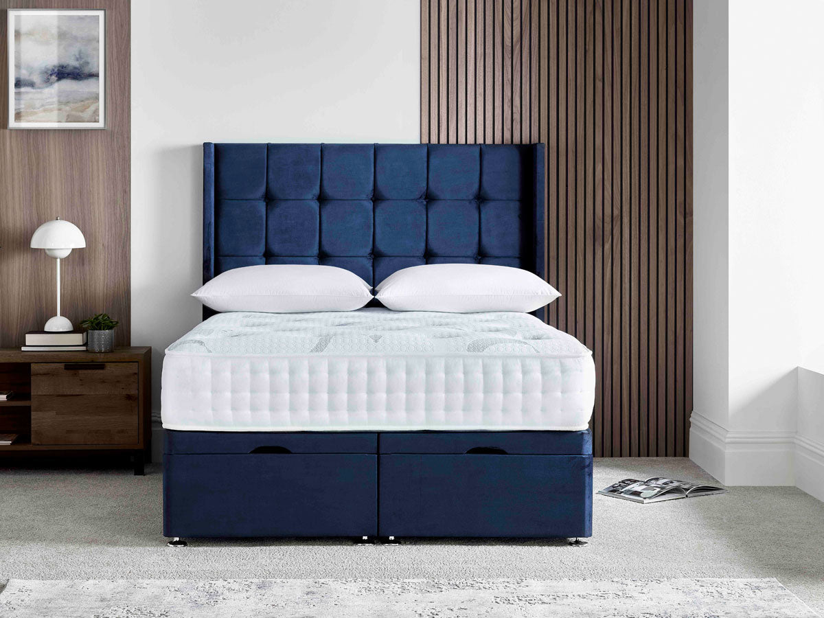 Cube Winged Divan Ottoman Bed