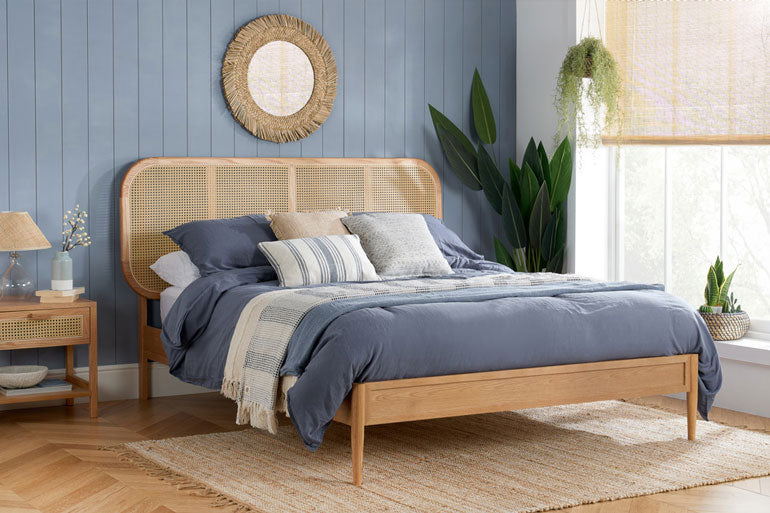 Birlea Elina Rattan Bed in Oak