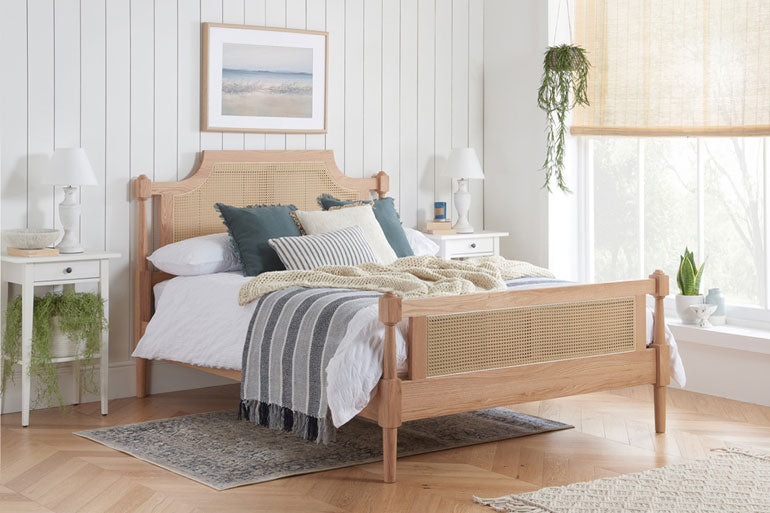 Birlea Geneva Rattan Bed in Oak