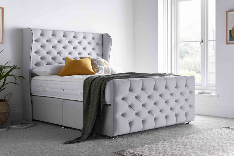 Divan | Ottoman Bed with Miami Headboard &amp; High Foot End