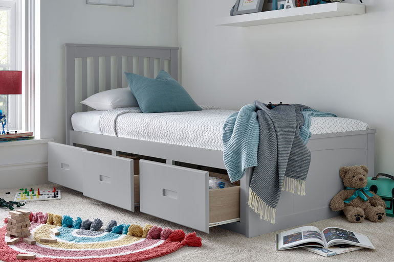 Quest Grey Wooden 3 Drawer Bed