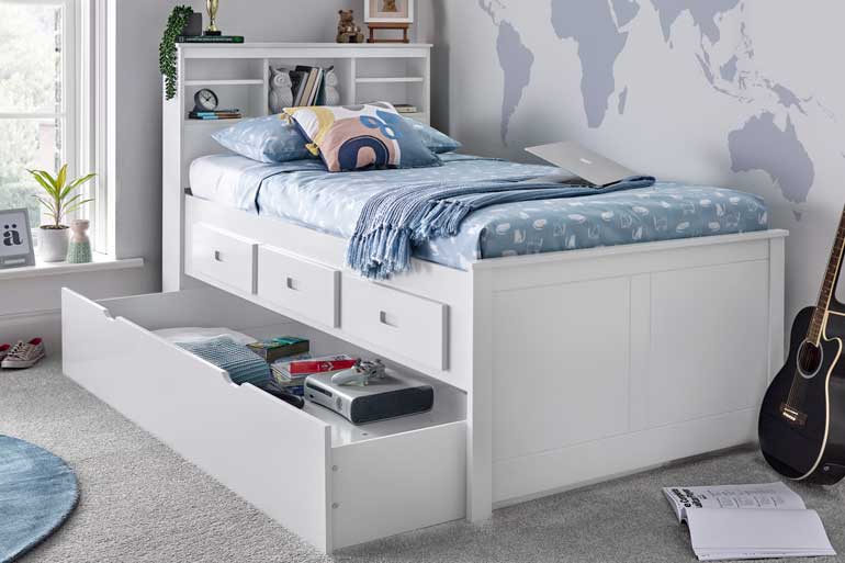 Veera White Guest Bed - Beds on Legs