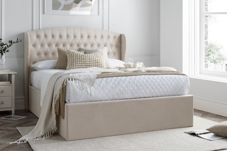 Warwick Upholstered Winged Ottoman Bed