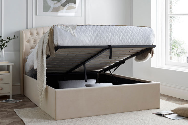 Warwick Upholstered Winged Ottoman Bed