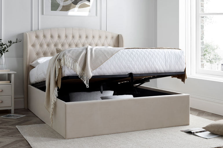 Warwick Upholstered Winged Ottoman Bed