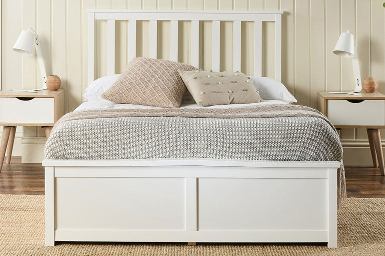 Essential Wooden Ottoman Bed in White