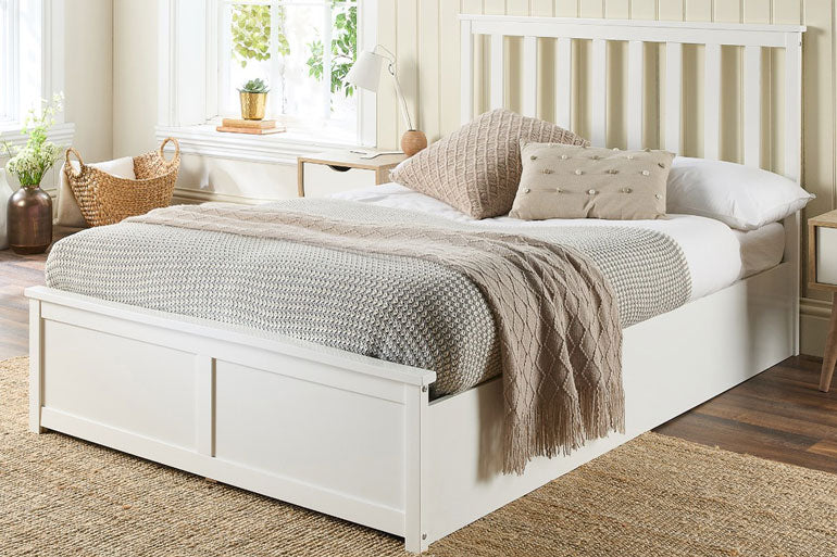 Essential Wooden Ottoman Bed in White