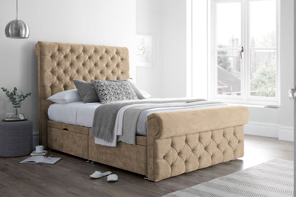 Love Sleep Palermo Fabric Sleigh Bed - Beds on Legs