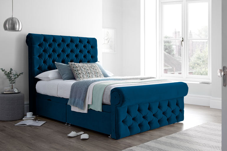 Palermo Divan Bed Plush Marine