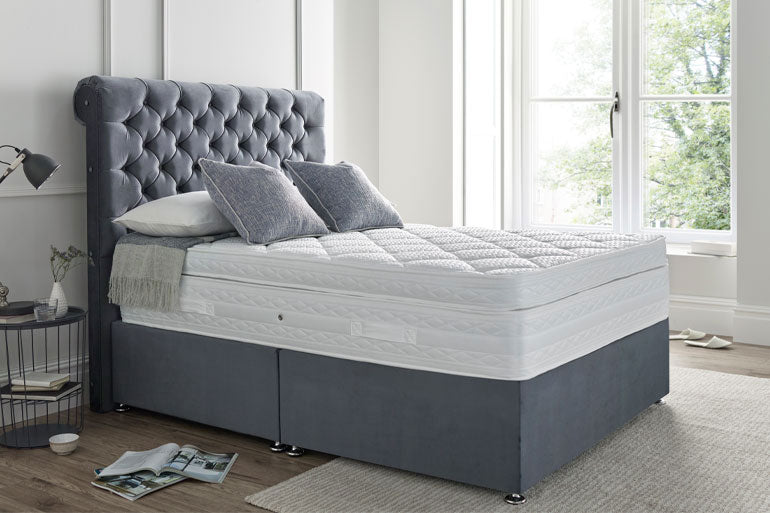 Divan | Ottoman Bed with Sofia Sleigh Headboard - Beds on Legs